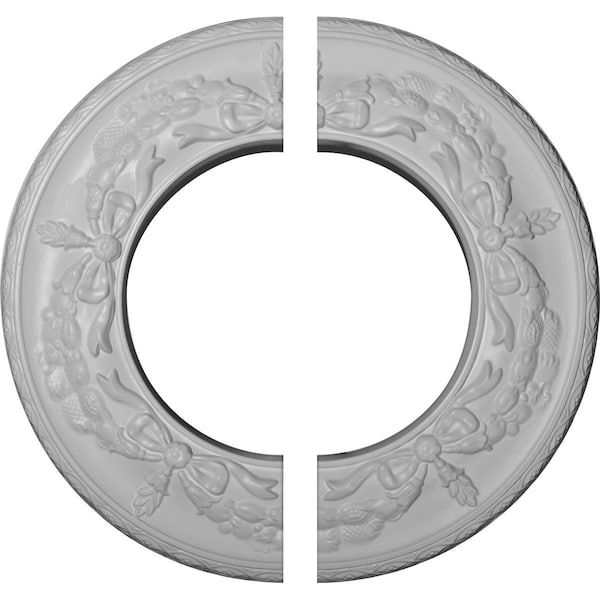 Ekena Millwork Salem Ceiling Medallion, Two Piece (Fits Canopies up to 7 1/8"), 13 1/4"OD x 7 1/8"ID x 7/8"P CM13SA2 - main